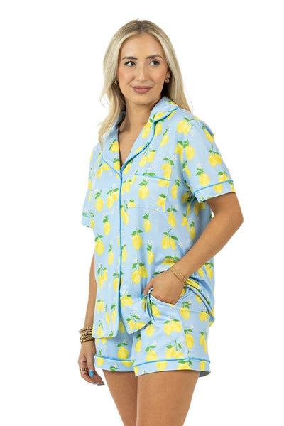 Zesty Lemons Wholesale Pajama Sets College Grad Gift: Light Blue