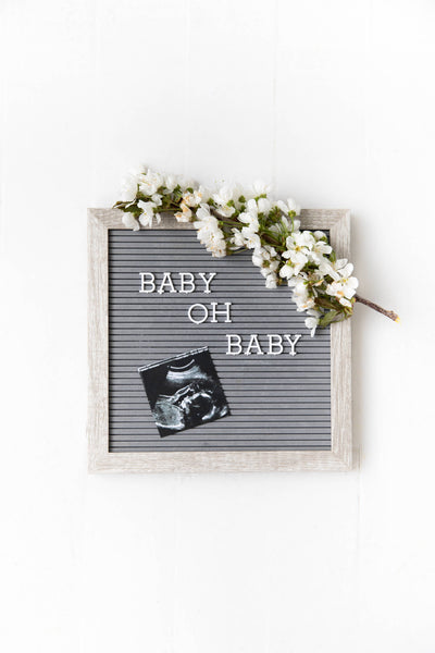Rustic Wooden Letterboard Set with 188 Letters & Numbers: Light Gray