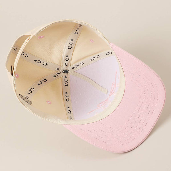 MAMA Ribbon Embroidered Two-Tone Trucker Hat: Black
