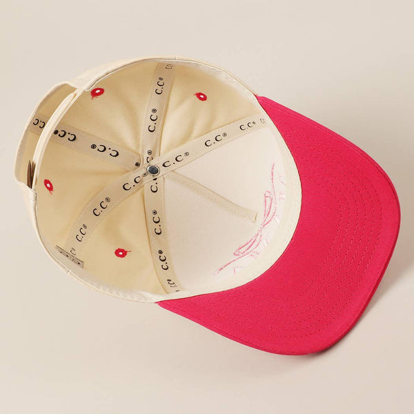 MAMA Ribbon Embroidered Two-Tone Trucker Hat: Black