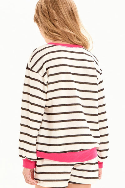Stripe French Terry Sweatshirt: Off White