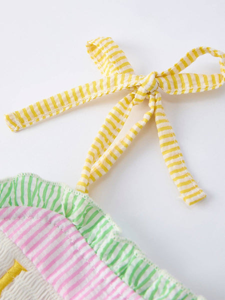 “I ❤ MOM” Smocked Baby Girls Bloomer Set:
