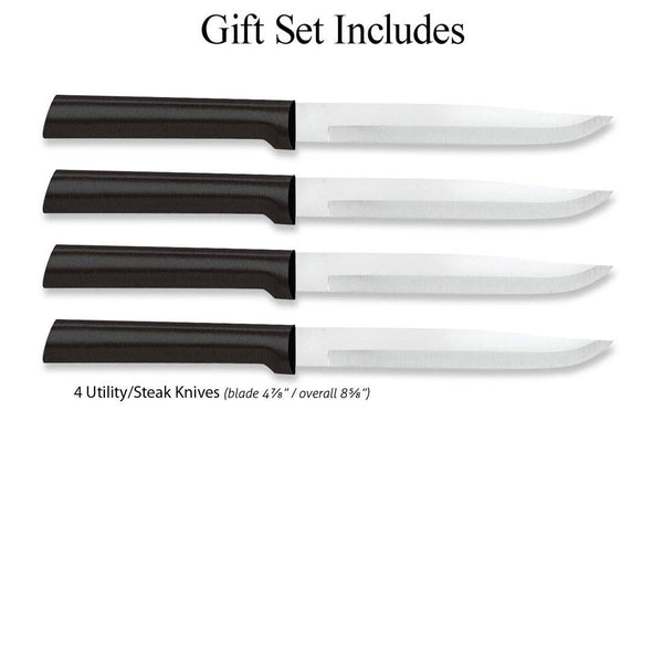 Black Four Utility/Steak Knives Gift Set