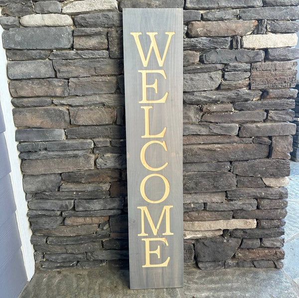 Welcome Sign 10" x 48": Jacobean