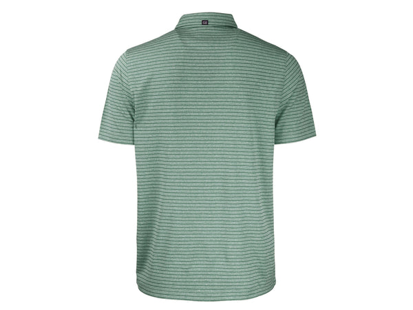 Cutter & Buck Forge Eco Heather Stripe Recycled Mens Polo: College Purple Heather