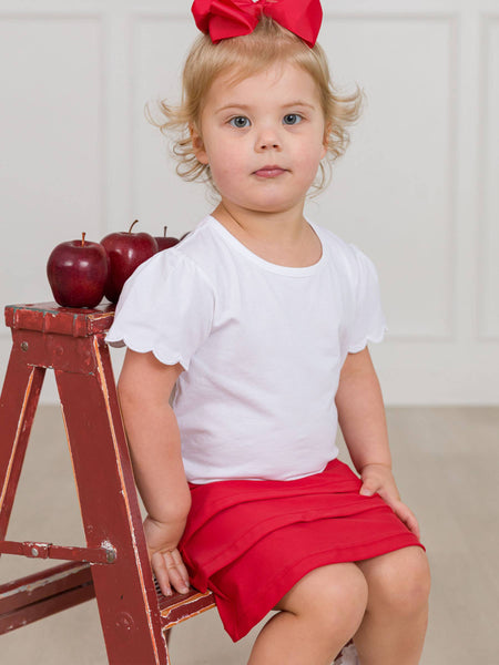 Girls Red Tiered Active Skort: Red