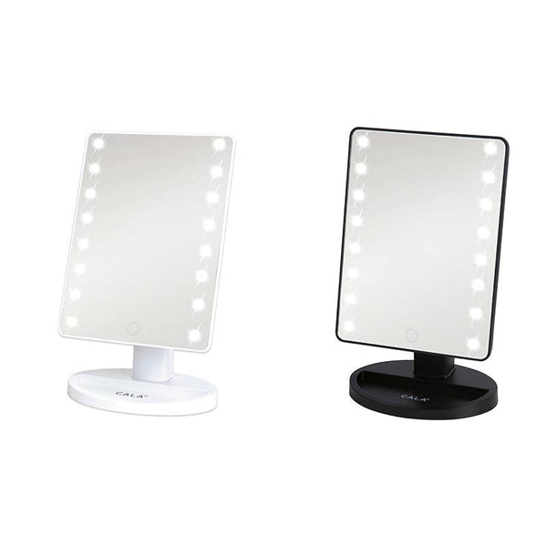 CALA LED Lights Vanity Portable Makeup Mirror: Black