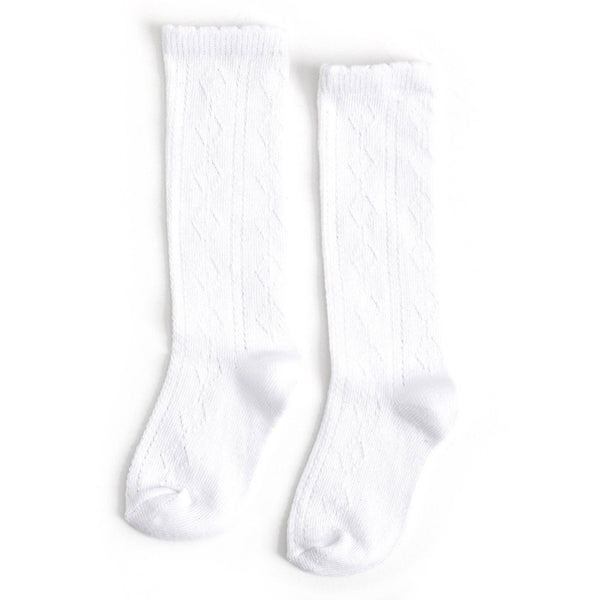 Scalloped Fancy Knee High Socks - White: 6-18 MONTHS