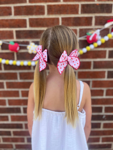 Pink Apple Bow: Oversized