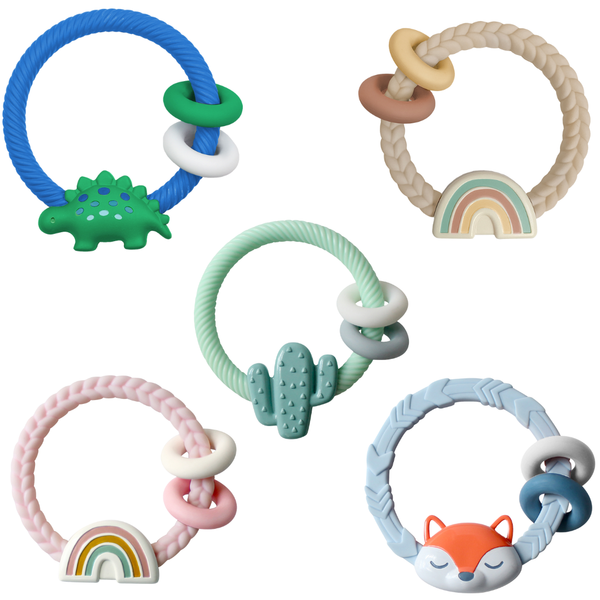 Ritzy Rattle™ Silicone Teether Rattles: Cactus