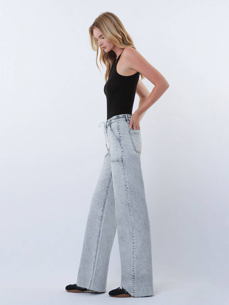 HIGH RISE UTILITY POCKET DRAWSTRING WIDE LEG JEANS F6112: INNOVATION