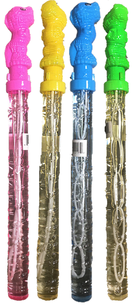 Dinosaur Bubble Wands Display Set, x24 Wands in 4 Colors: With Display Box