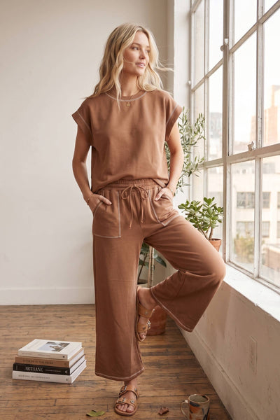 Scuba Contrast Stitch Lounge Set: