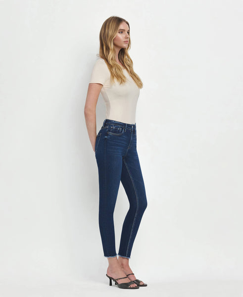 MID RISE RAW HEM CROP SKINNY JEANS V2159D: EMERSON