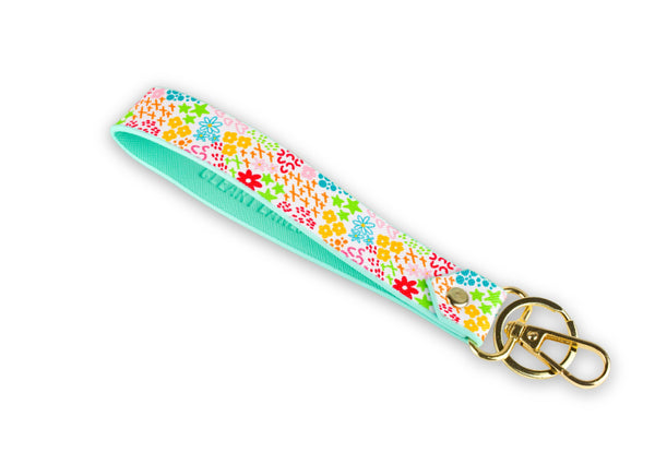 Keychain Wristlet StrapEmerald Rainbow Terrazzo