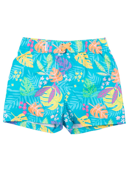 Boys Neon Tiki Vibes Swim Trunks