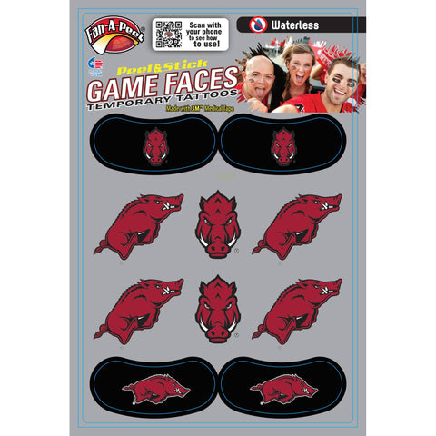 Arkansas  Game Game Faces® Temporary Tattoos
