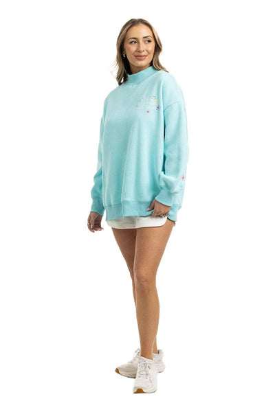 Make Heaven Crowded Wholesale Mockneck Pullover: Light Blue / M