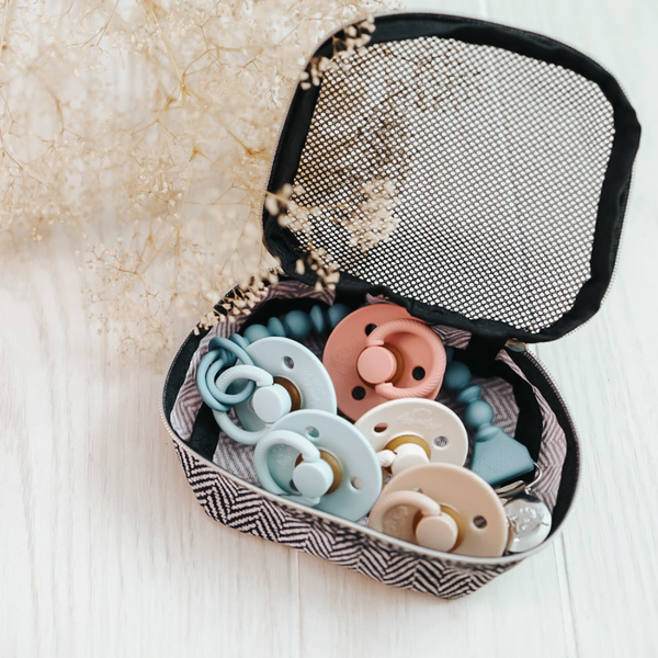 Itzy Soother™ Natural Rubber Paci Sets: Blossom + Rosewood