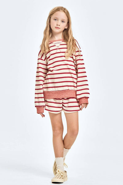 Stripe French Terry Sweatshirt: Off White