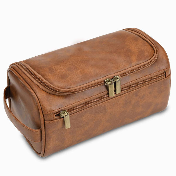 RETRO TRAVEL LEATHER COSMETIC COFFEE
