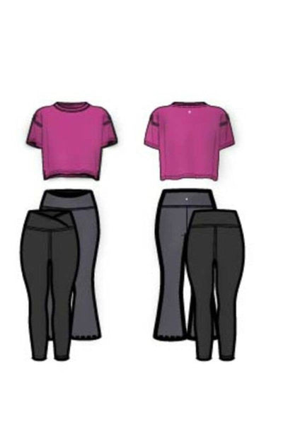 Girls Super Soft T Shirt, Leggings, Flare - 3 PCS SET: HTR.GREY/ROSE VIOLET/BLACK