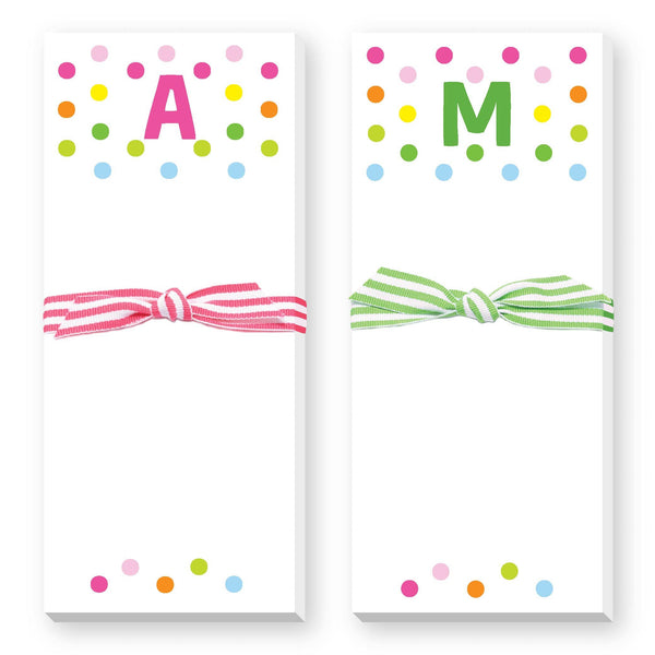 Confetti Initial Skinnie Notepad: PINK / H