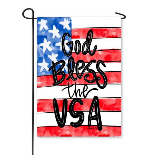 God Bless the USA Flag Garden Flag