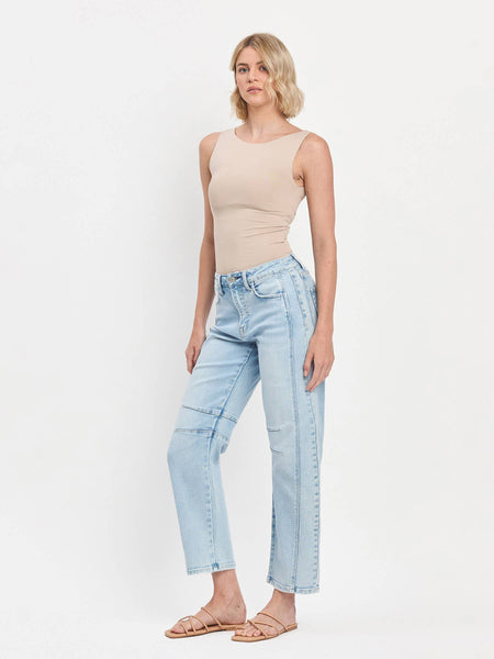 HIGH RISE LIGHT WASH BARREL LEG JEANS F5768LT: NORTHERN LIGHTS