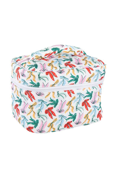 Whimsical Bows Cosmetic Bag: White