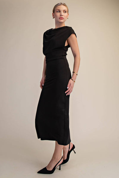 Long Draped Dress: White