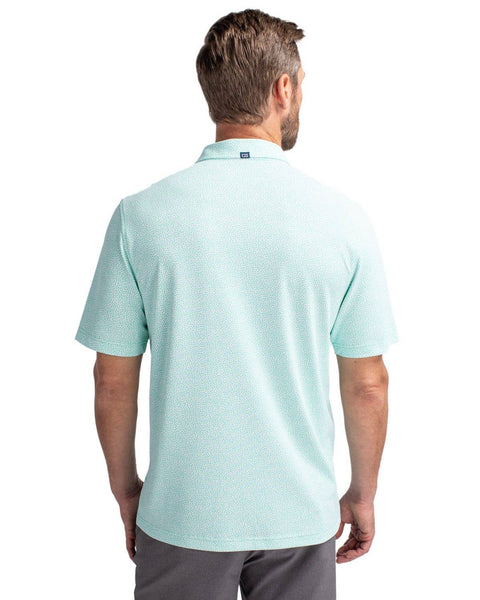 Cutter & Buck Virtue Eco Pique Botanical Print Recycled Polo: Fresh Mint