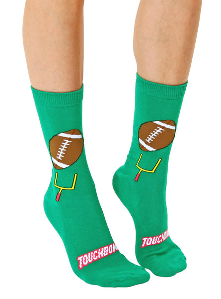 3D Packaged Crew Socks - Football - "Touchdown" - Green