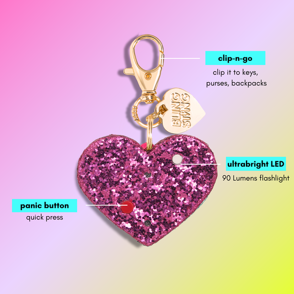 Safety Alarm | Pink Glitter Heart