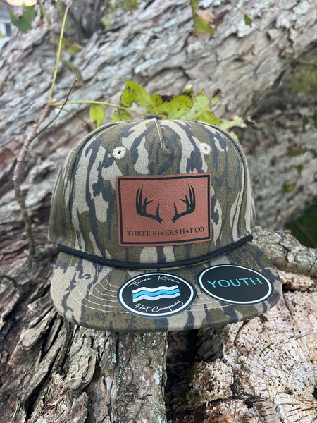 KIDS - Deer Horns - Camo Rope Hat: Mossy Oak Bottomland