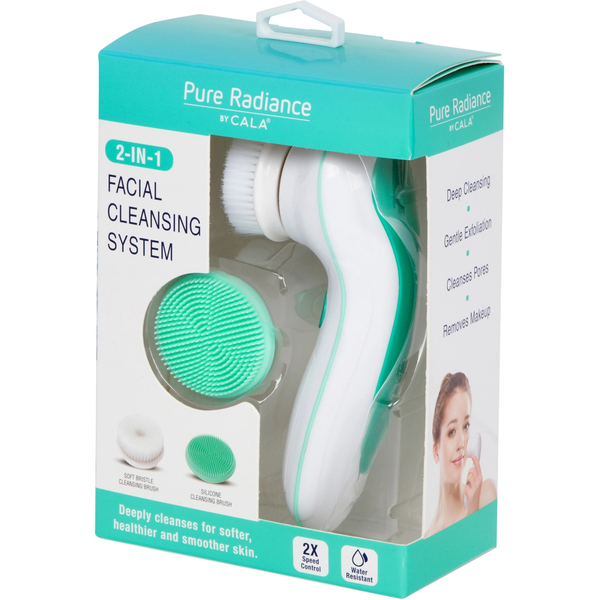 CALA 2-Way Facial Cleansing System Bristle Silicone Brush: Mint