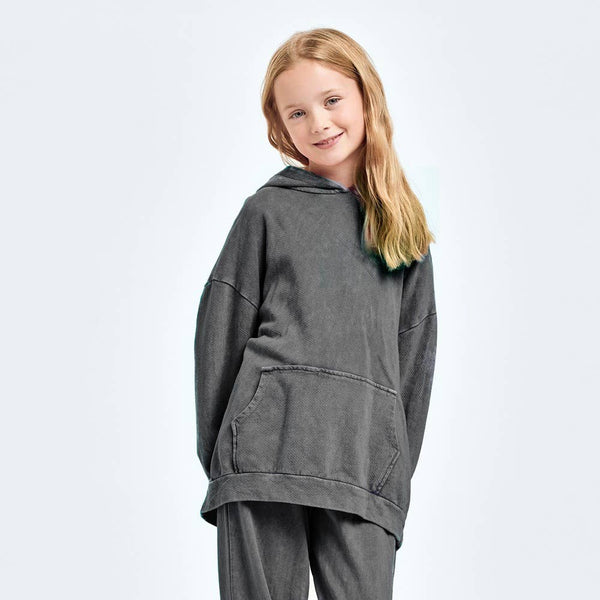 Oversized Mineral Wash Hoodie: Pink