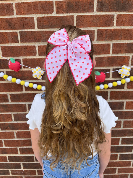 Pink Apple Bow: Oversized