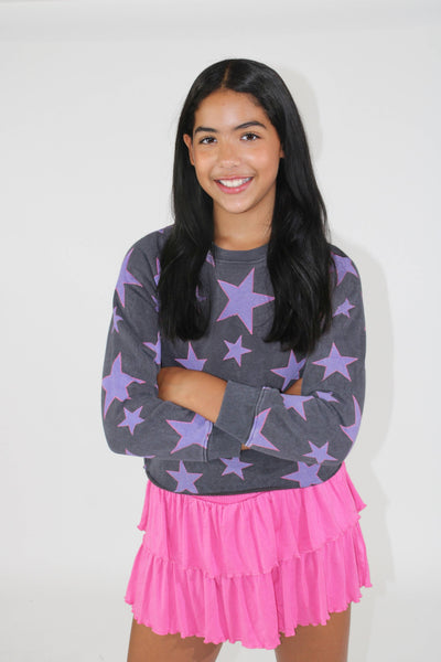 All Over Stars Sweatshirt - TWEEN GIRLS