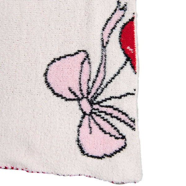 Cherry Bows All Over Soft Wholesale Blanket: Light Pink