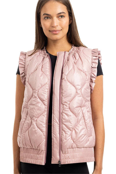 Blush Lightweight Metallic Puffer Vest: