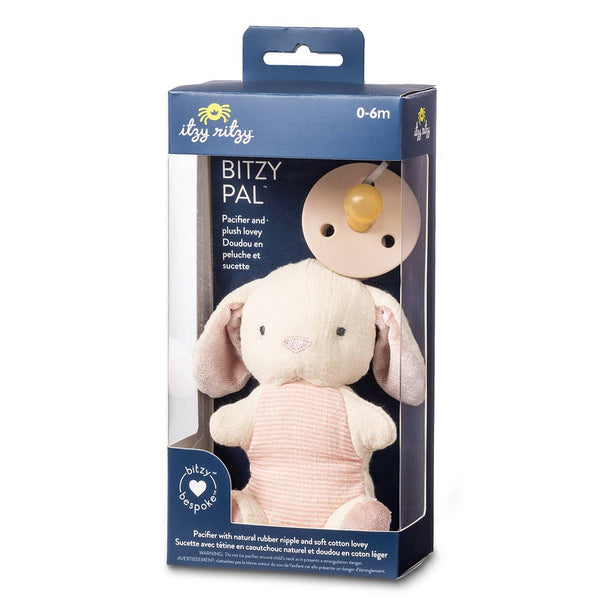 Bitzy Pal Natural Rubber Pacifier & Stuffed Animal: Bunny