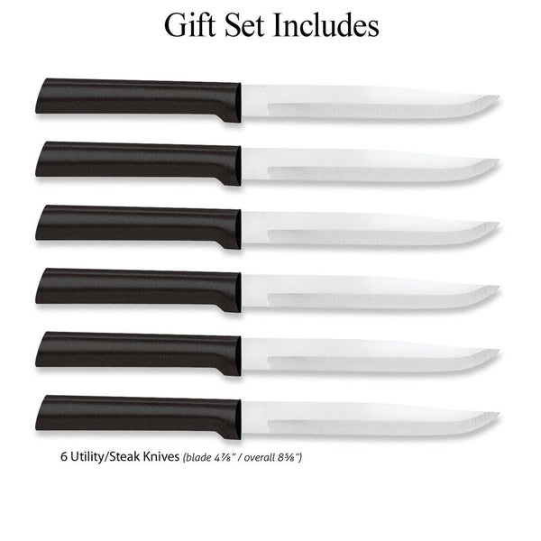Black Six Utility/Steak Knives Gift Set