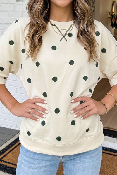 LAS Polka Dot Oversize Blouse Yellow