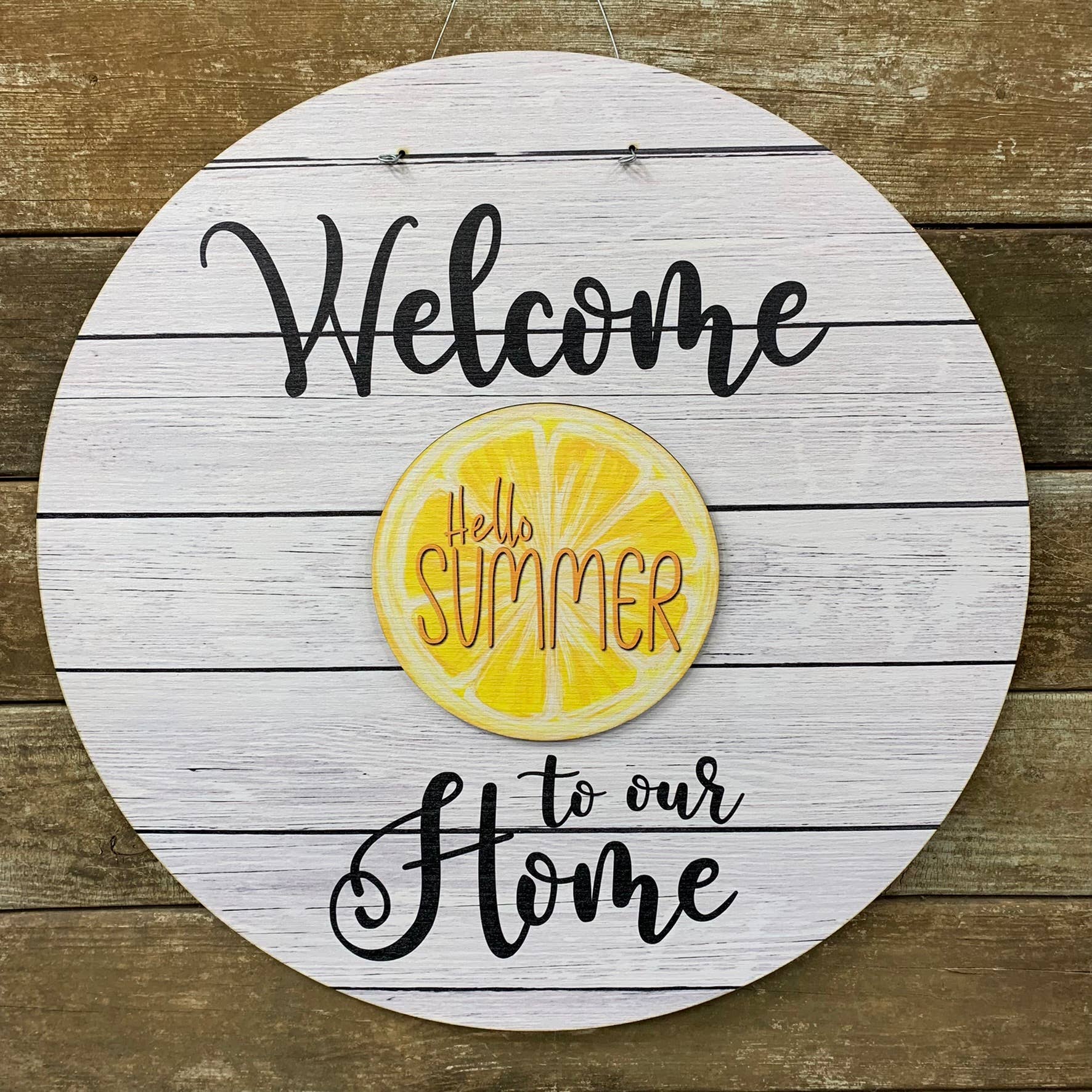 Hello Summer Lemon Door Hanger Insert