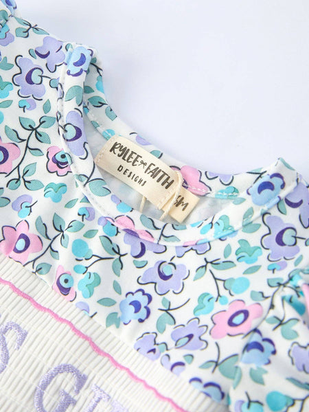 “DADDY'S GIRL” Smocked Baby Girls Romper: