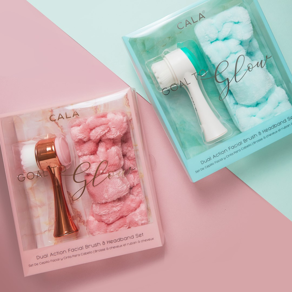 CALA Goal to Glow Dual Action Facial Brush & Headband Set: Mint