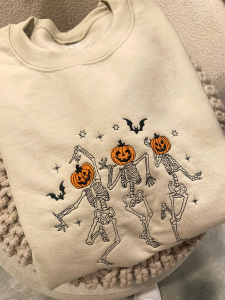 Dancing Skeleton Heads Halloween Sweatshirt: