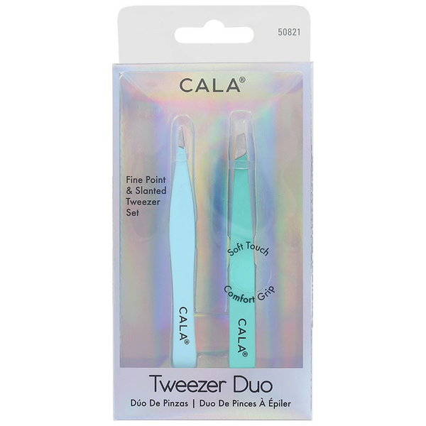 CALA Soft Touch: Tweezer Duo Fine Point & Slanted Set: Mint