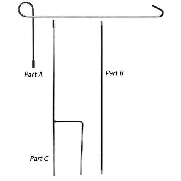 Garden Flag Pole 3pc: Black